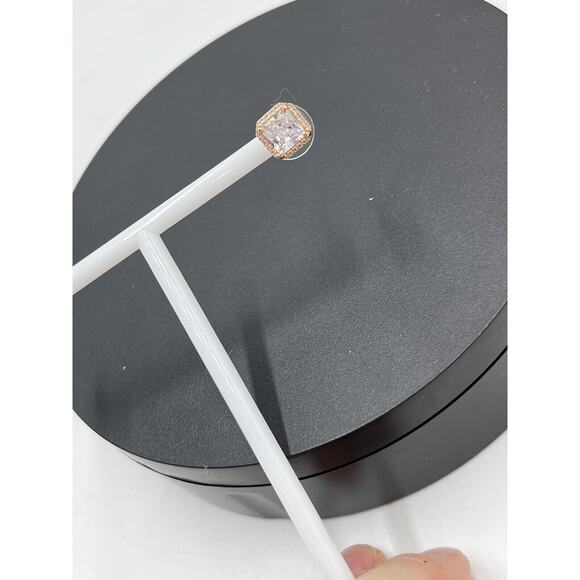 Kate spade Save The Date Pave Princess Cut Bling shiny Rose Gold Stud Earrings - Picture 12 of 16